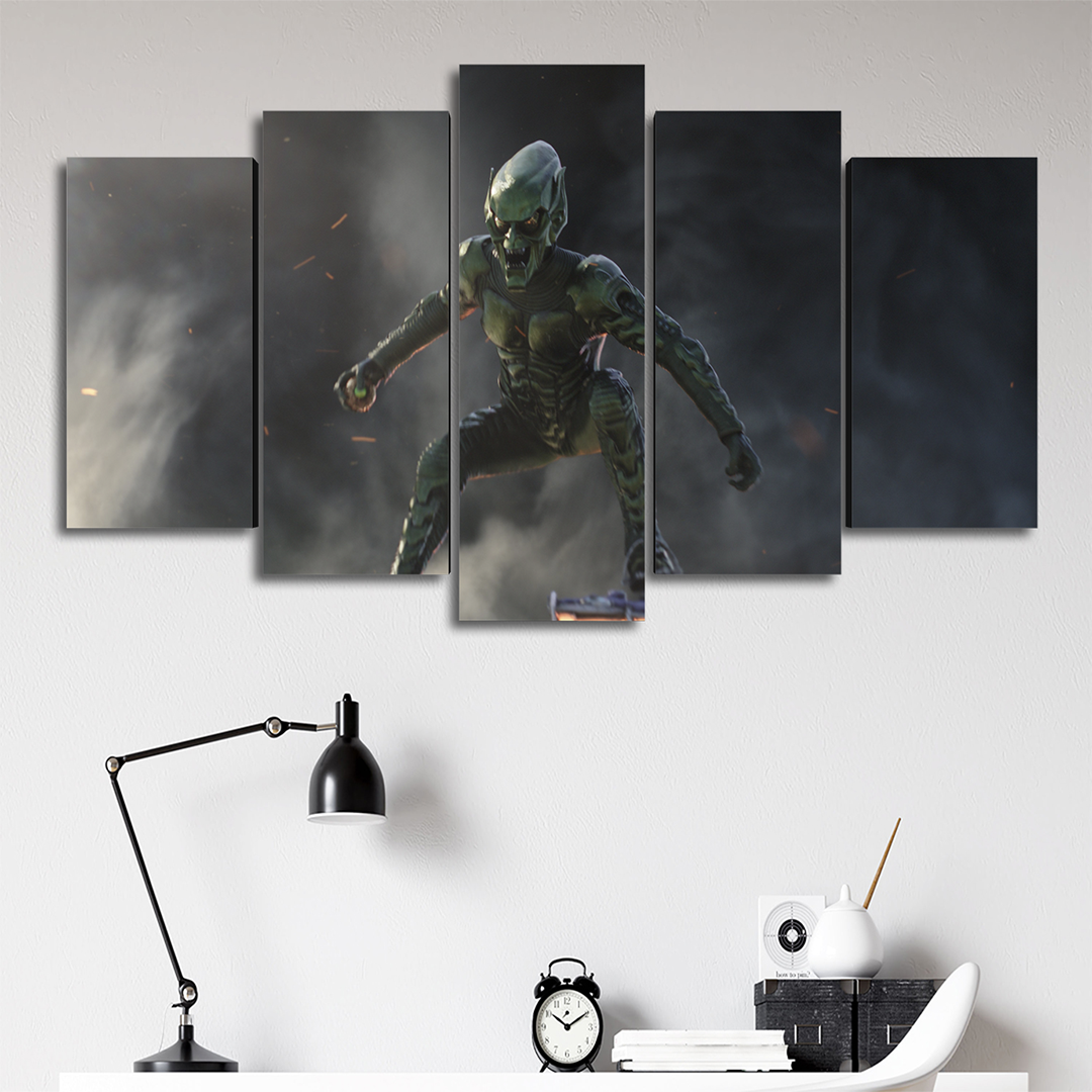 Cuadro Decorativo Spiderman NWH Duende Verde Marvel 100x60cm 5pzs Cuadros MX