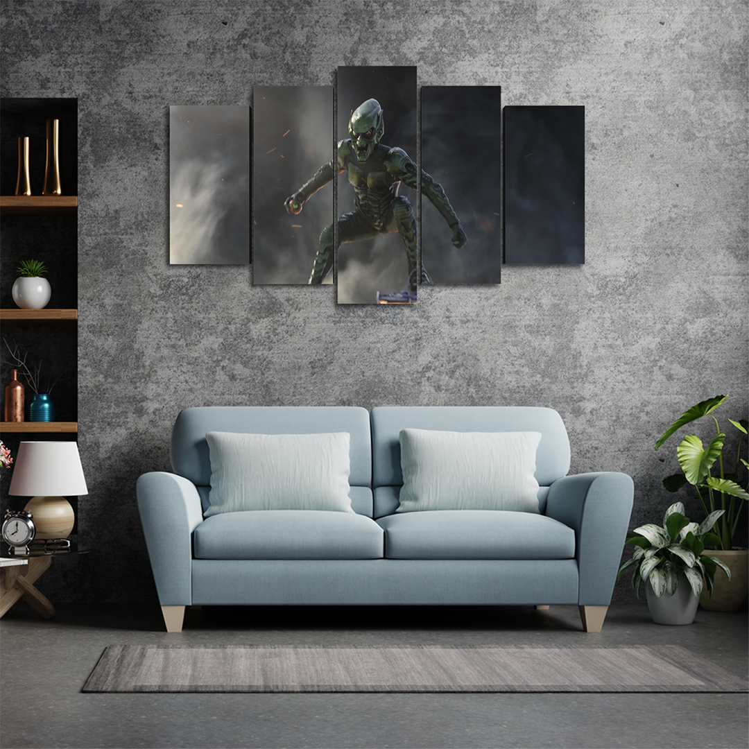 Cuadro Decorativo Spiderman NWH Duende Verde Marvel 100x60cm 5pzs Cuadros MX