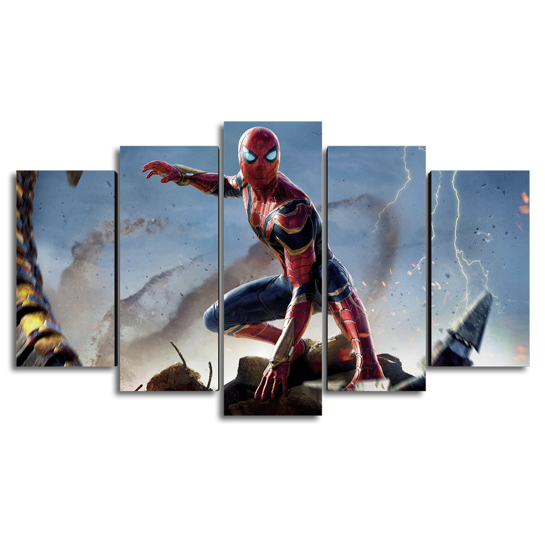 Cuadro Decorativo Spiderman NWH Iron Spider Marvel 100x60cm 5pzs Cuadros MX