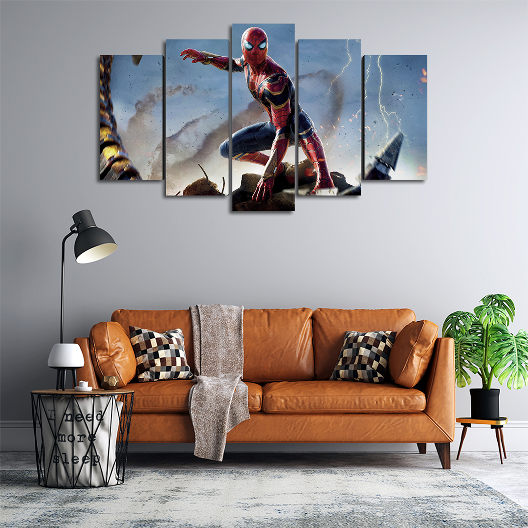 Cuadro Decorativo Spiderman NWH Iron Spider Marvel 100x60cm 5pzs Cuadros MX