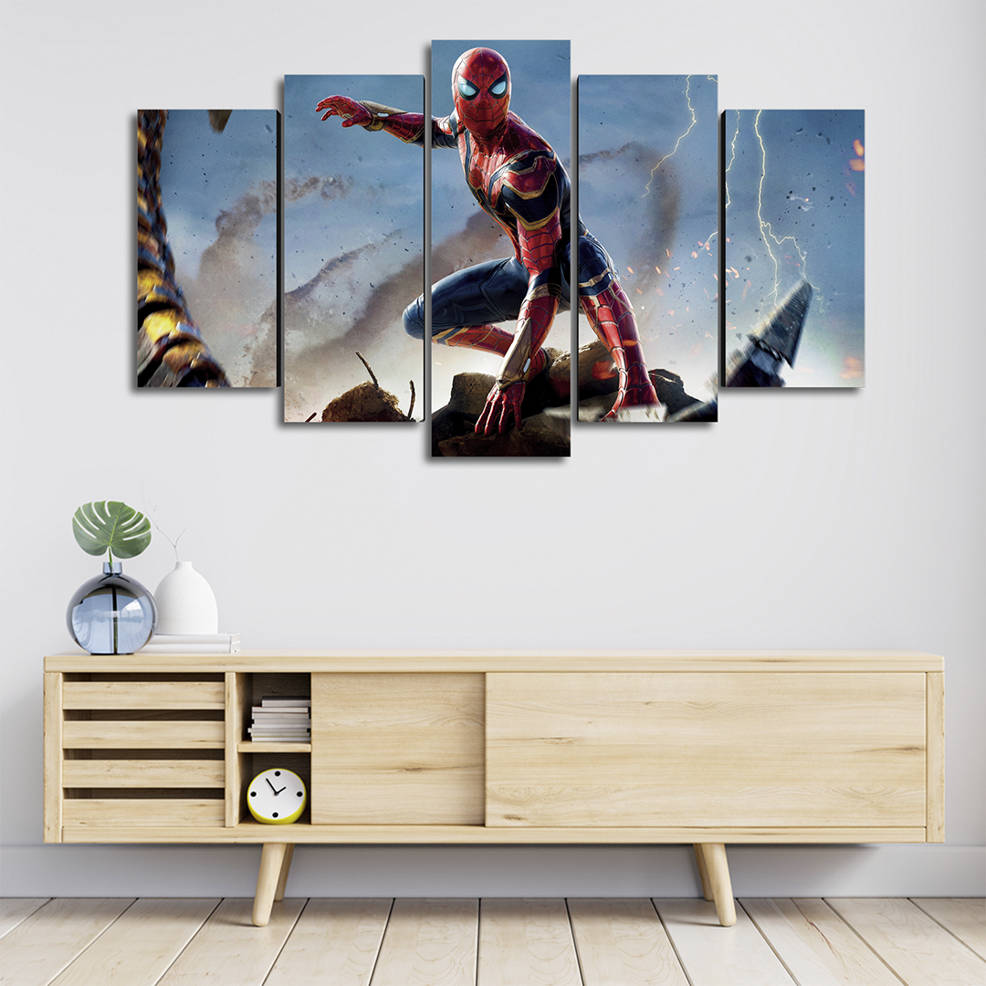 Cuadro Decorativo Spiderman NWH Iron Spider Marvel 100x60cm 5pzs Cuadros MX