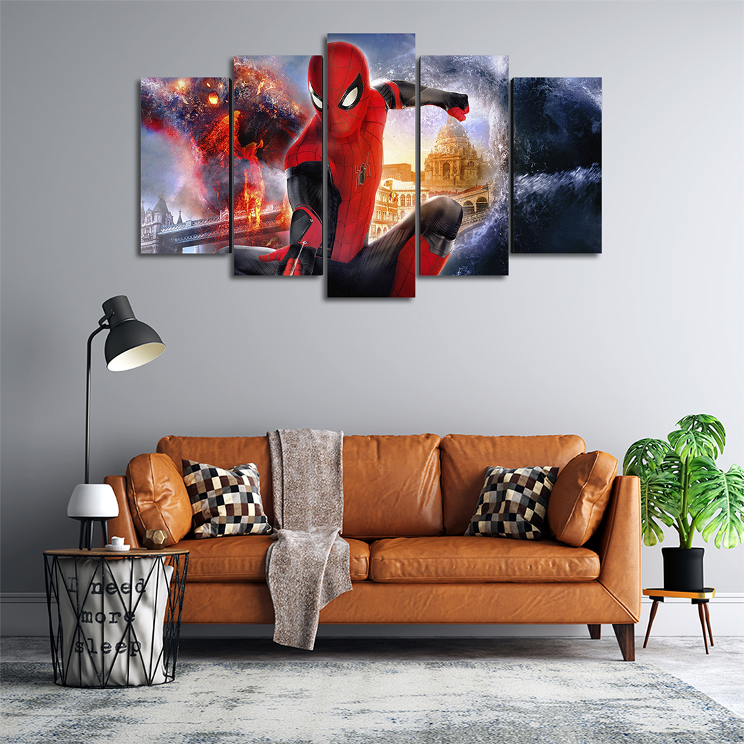 Cuadro Decorativo Spiderman Far From Home Marvel 100x60cm 5pzs Cuadros MX