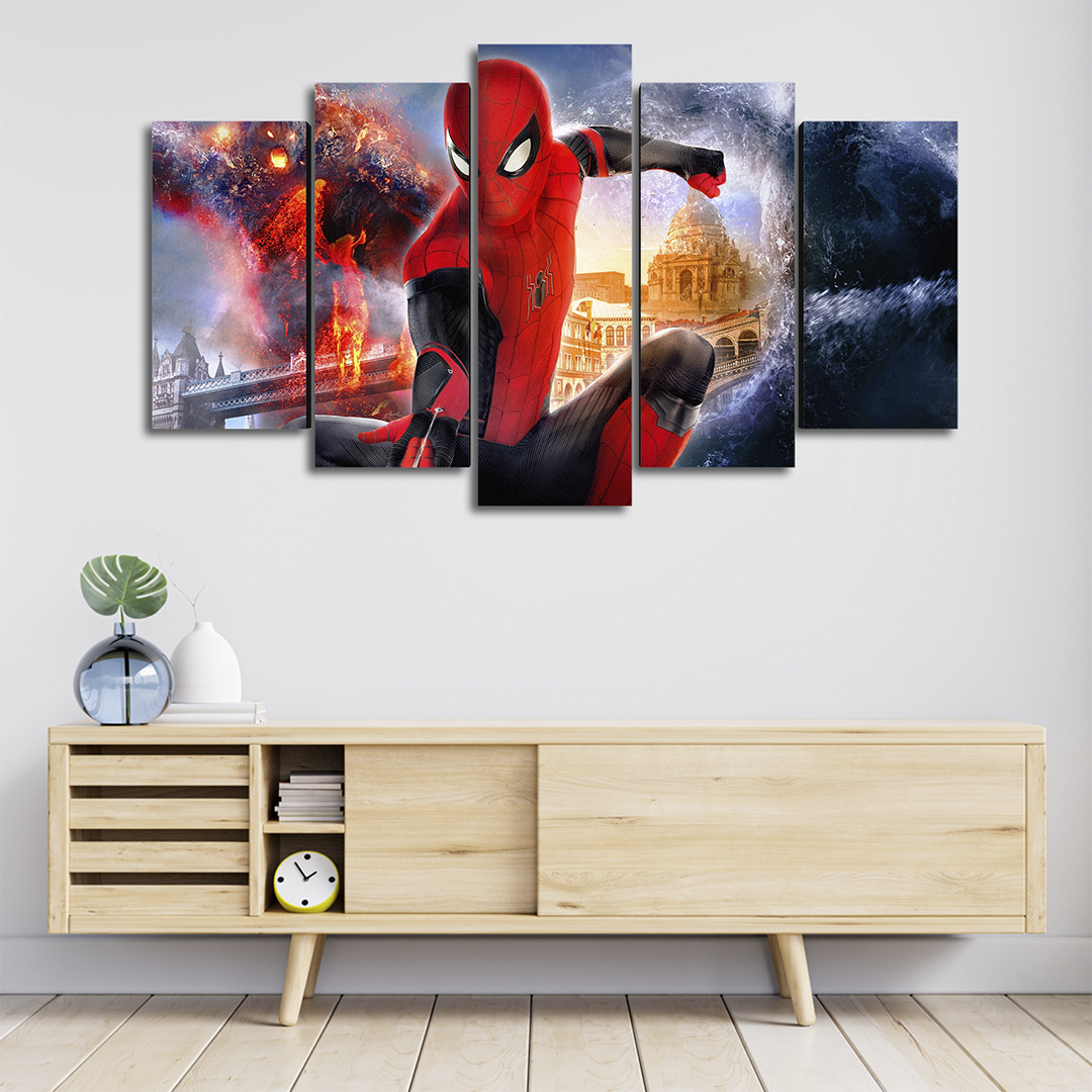 Cuadro Decorativo Spiderman Far From Home Marvel 100x60cm 5pzs Cuadros MX