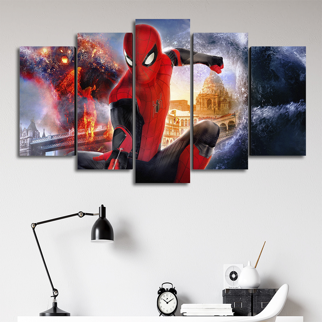 Cuadro Decorativo Spiderman Far From Home Marvel 100x60cm 5pzs Cuadros MX