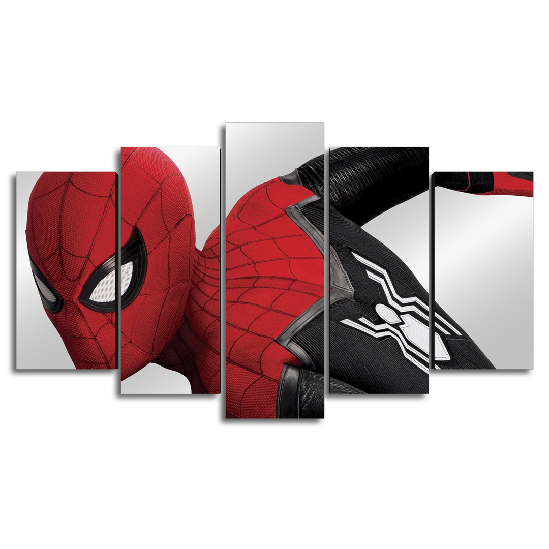 Cuadro Decorativo Spiderman Traje Negro/Rojo Marvel 100x60cm 5pzs Cuadros MX