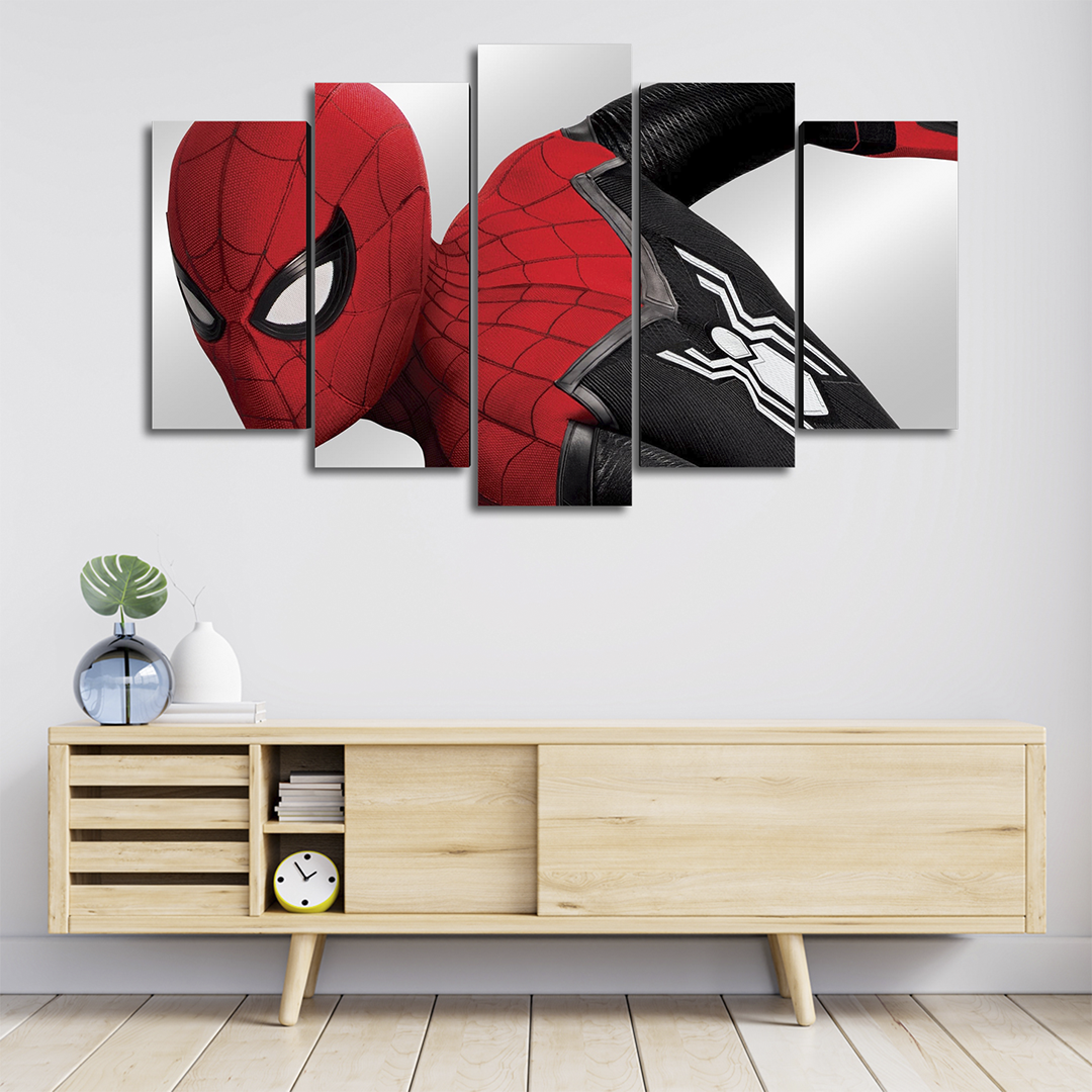 Cuadro Decorativo Spiderman Traje Negro/Rojo Marvel 100x60cm 5pzs Cuadros MX