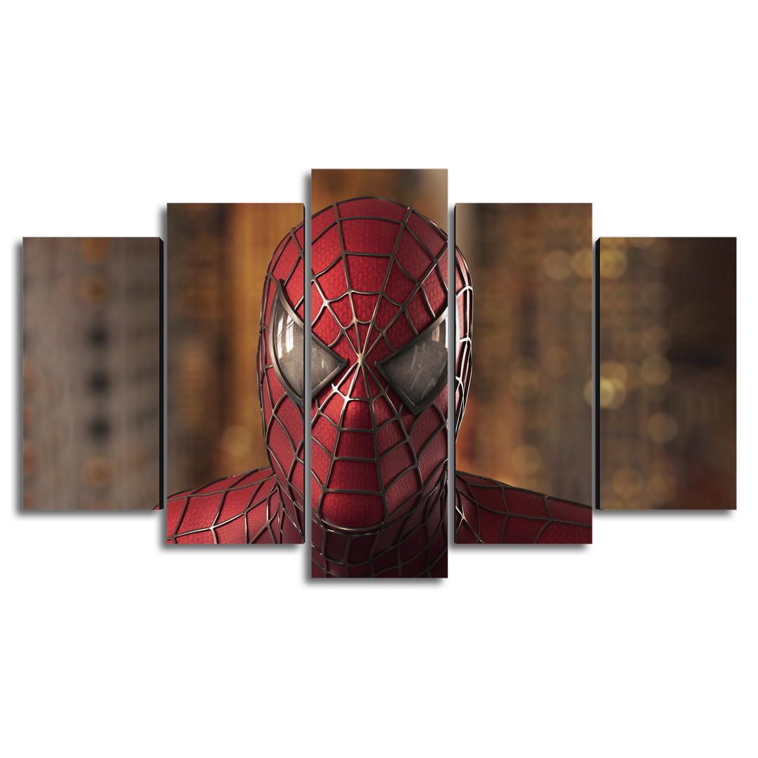 Cuadro Decorativo Spiderman Tobey Maguire Mascara Marvel 100x60cm 5pzs Cuadros MX