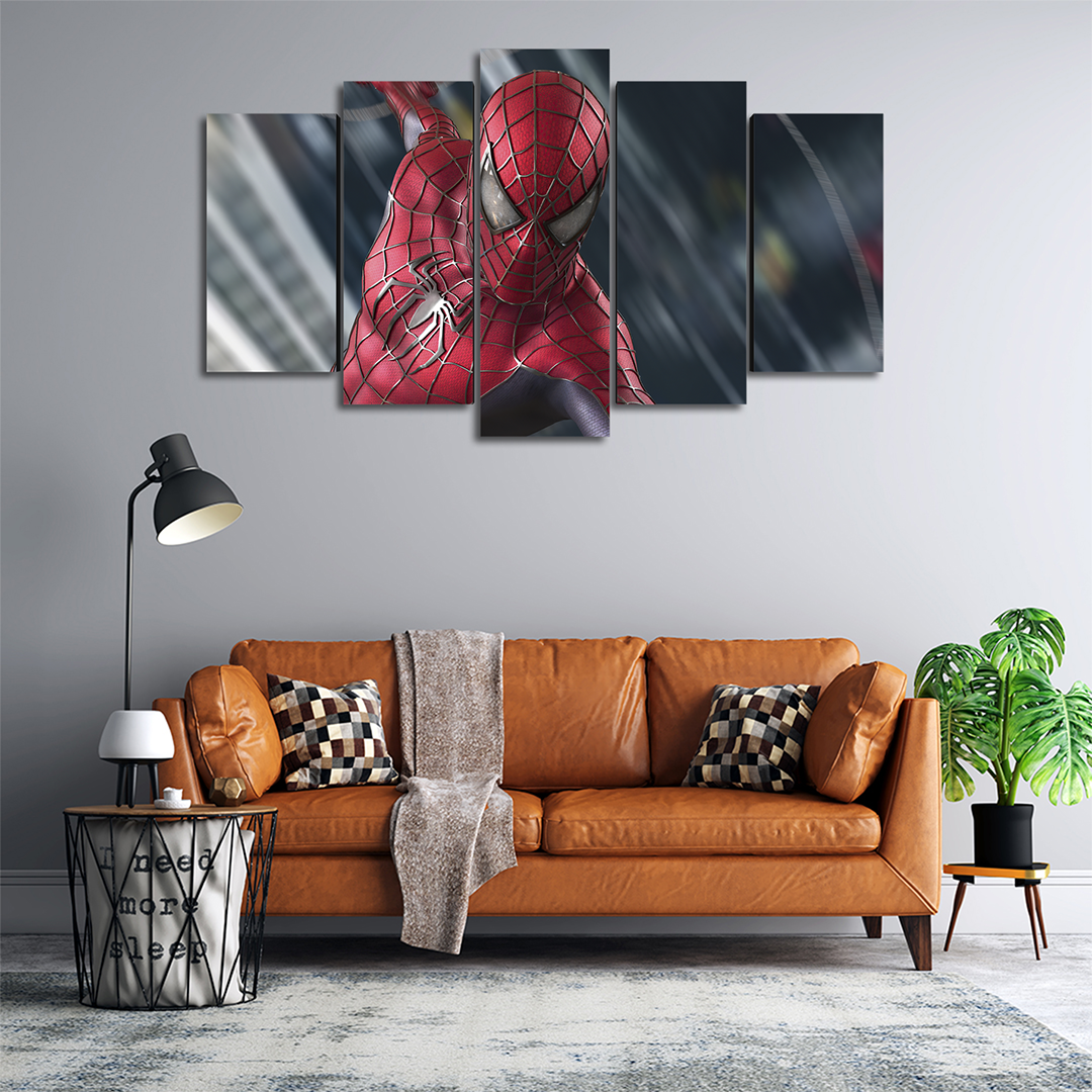 Cuadro Decorativo Spiderman Tobey Maguire Marvel 100x60cm 5pzs Cuadros MX