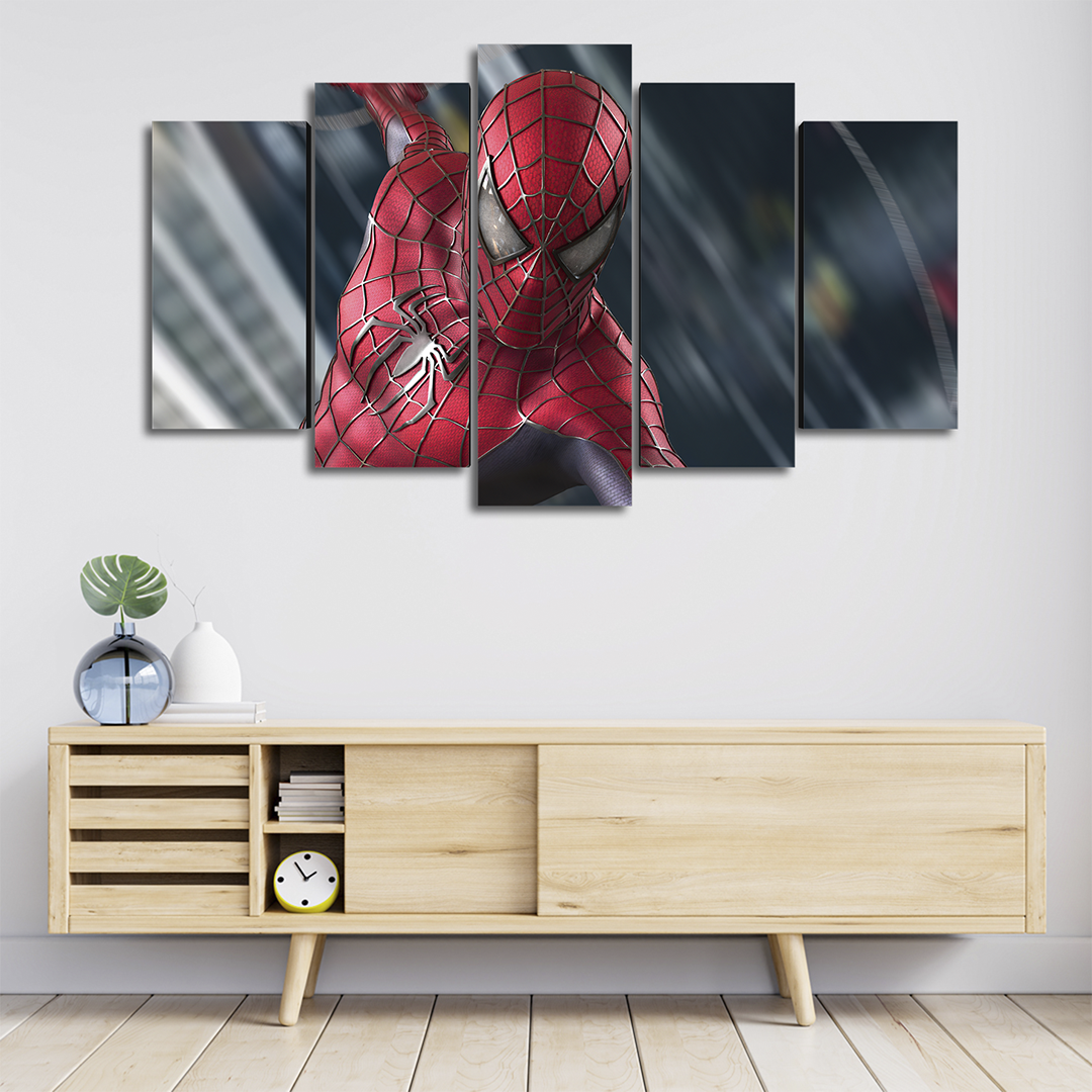 Cuadro Decorativo Spiderman Tobey Maguire Marvel 100x60cm 5pzs Cuadros MX