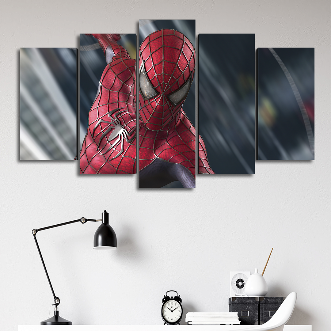 Cuadro Decorativo Spiderman Tobey Maguire Marvel 100x60cm 5pzs Cuadros MX