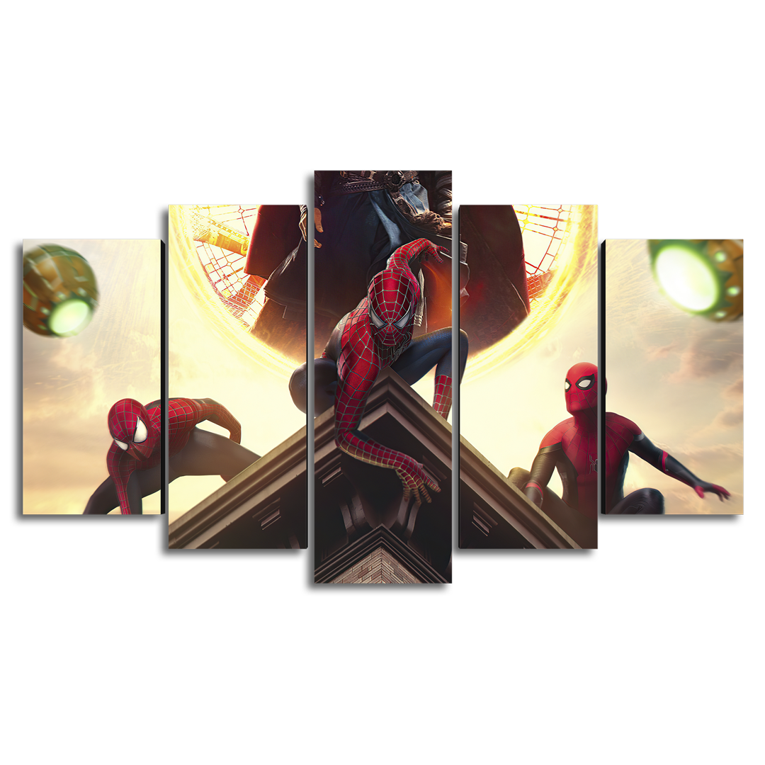 Cuadro Decorativo Spiderman Spiderverse Granadas Duende Verde Marvel 100x60cm 5pzs Cuadros MX