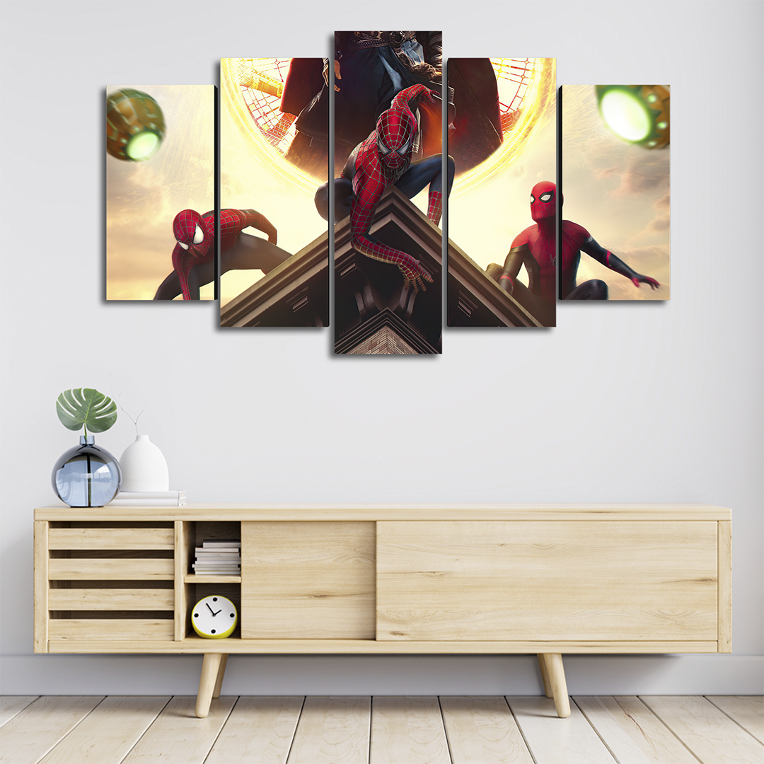 Cuadro Decorativo Spiderman Spiderverse Granadas Duende Verde Marvel 100x60cm 5pzs Cuadros MX