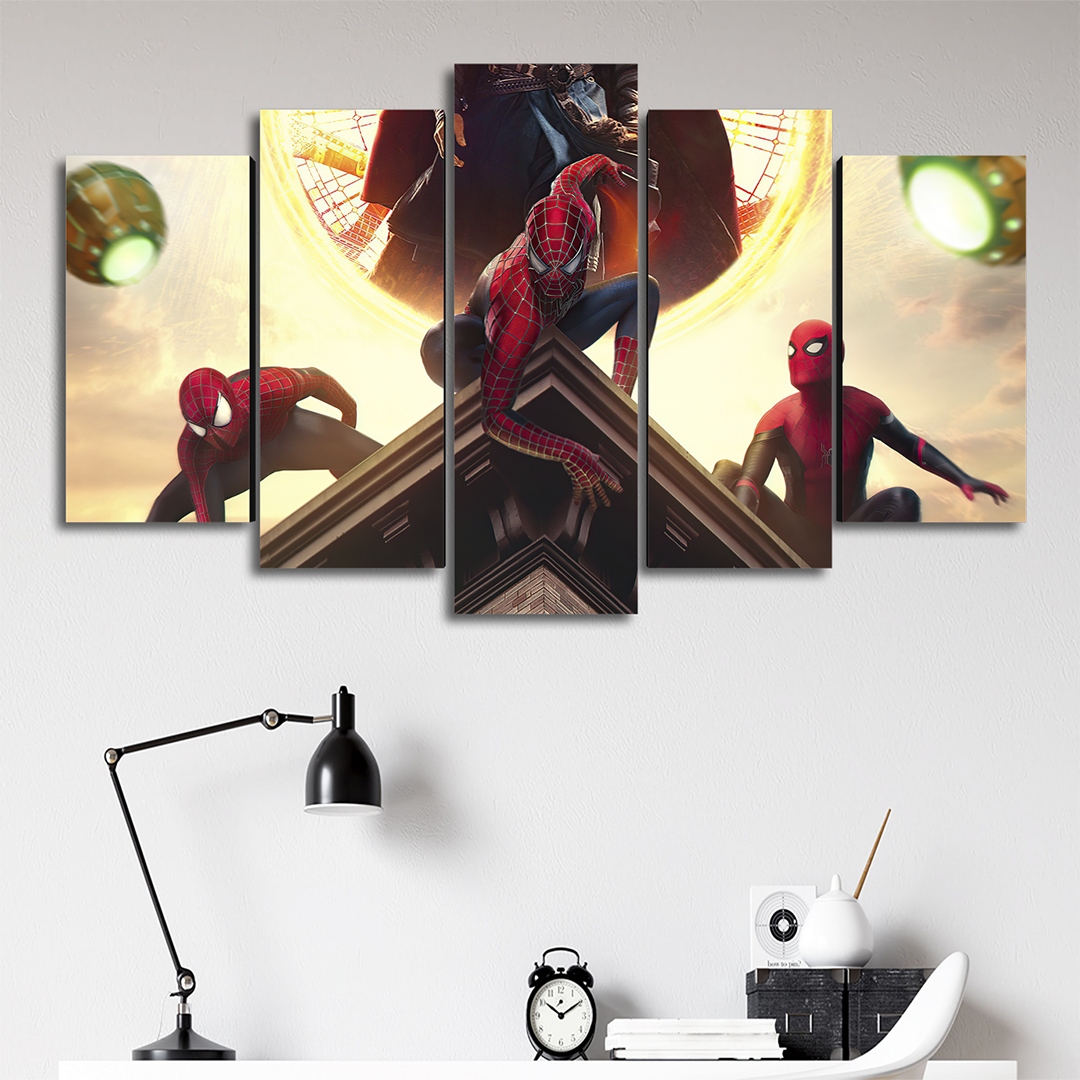 Cuadro Decorativo Spiderman Spiderverse Granadas Duende Verde Marvel 100x60cm 5pzs Cuadros MX