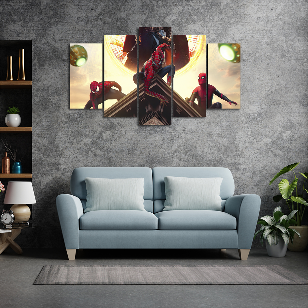 Cuadro Decorativo Spiderman Spiderverse Granadas Duende Verde Marvel 100x60cm 5pzs Cuadros MX