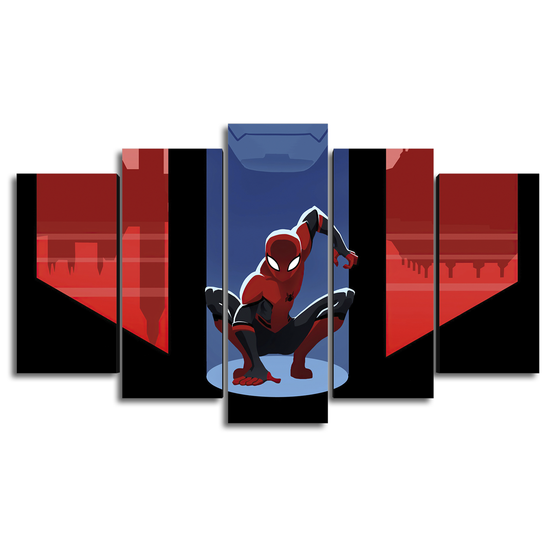 Cuadro Decorativo Spiderman Caricatura Marvel 100x60cm 5pzs Cuadros MX