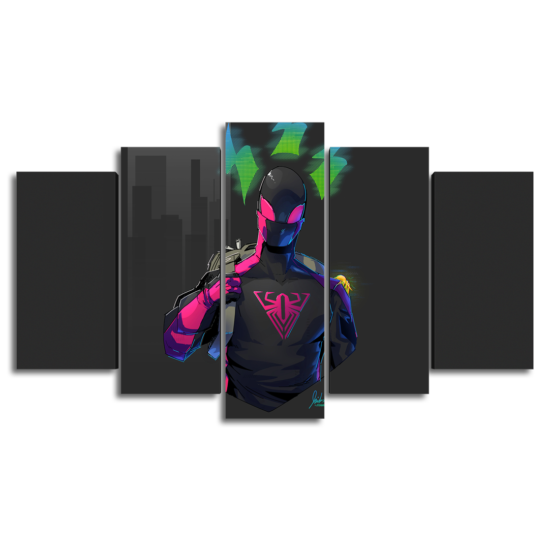 Cuadro Decorativo Spiderman Ficción Fan Art Marvel 100x60cm 5pzs Cuadros MX