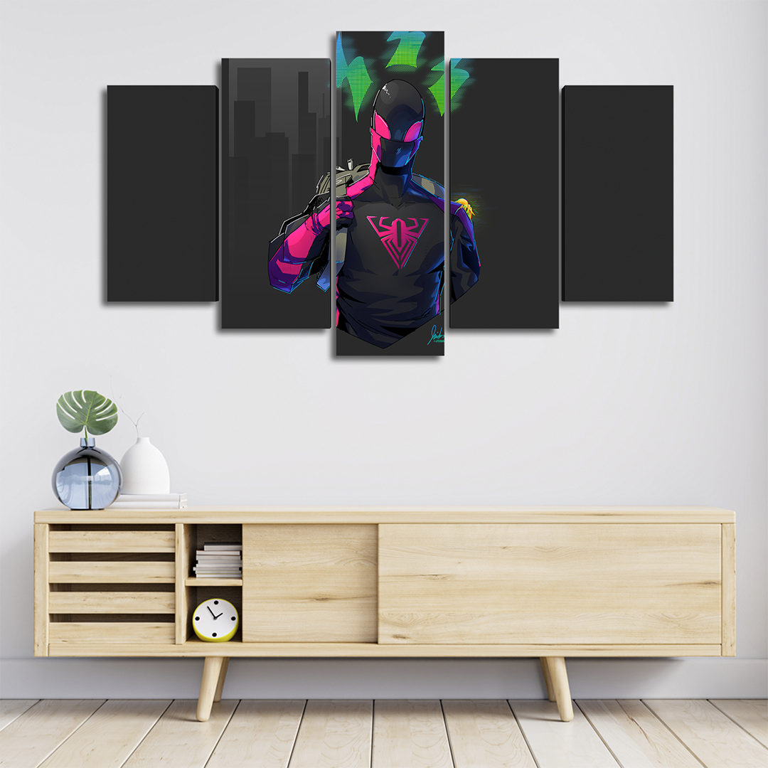 Cuadro Decorativo Spiderman Ficción Fan Art Marvel 100x60cm 5pzs Cuadros MX
