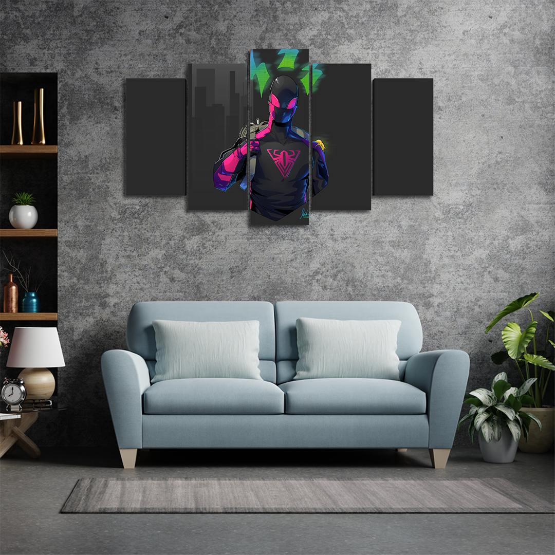 Cuadro Decorativo Spiderman Ficción Fan Art Marvel 100x60cm 5pzs Cuadros MX