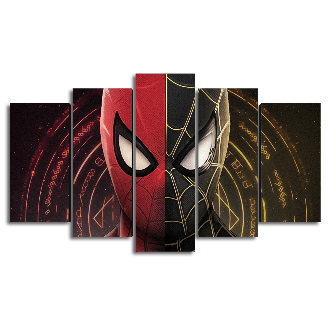 Cuadro Decorativo Spiderman NWH Mascara Negro/Rojo Marvel 100x60cm 5pzs Cuadros MX