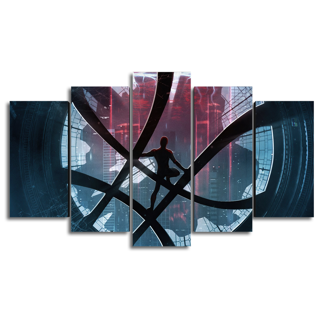 Cuadro Decorativo Spiderman NWH Silueta Marvel 100x60cm 5pzs Cuadros MX