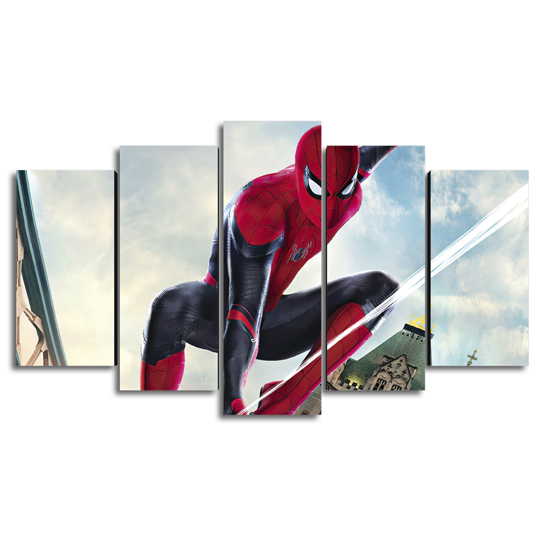 Cuadro Decorativo Spiderman Tom Holland Balanceándose Marvel 100x60cm 5pzs Cuadros MX
