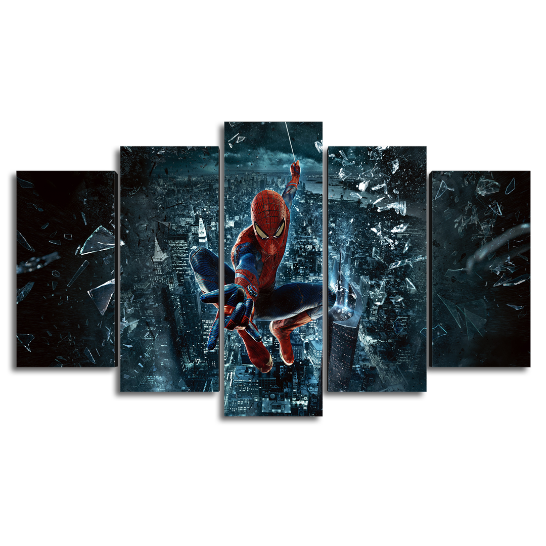 Cuadro Decorativo The Amazing Spiderman Balanceándose Marvel 100x60cm 5pzs Cuadros MX