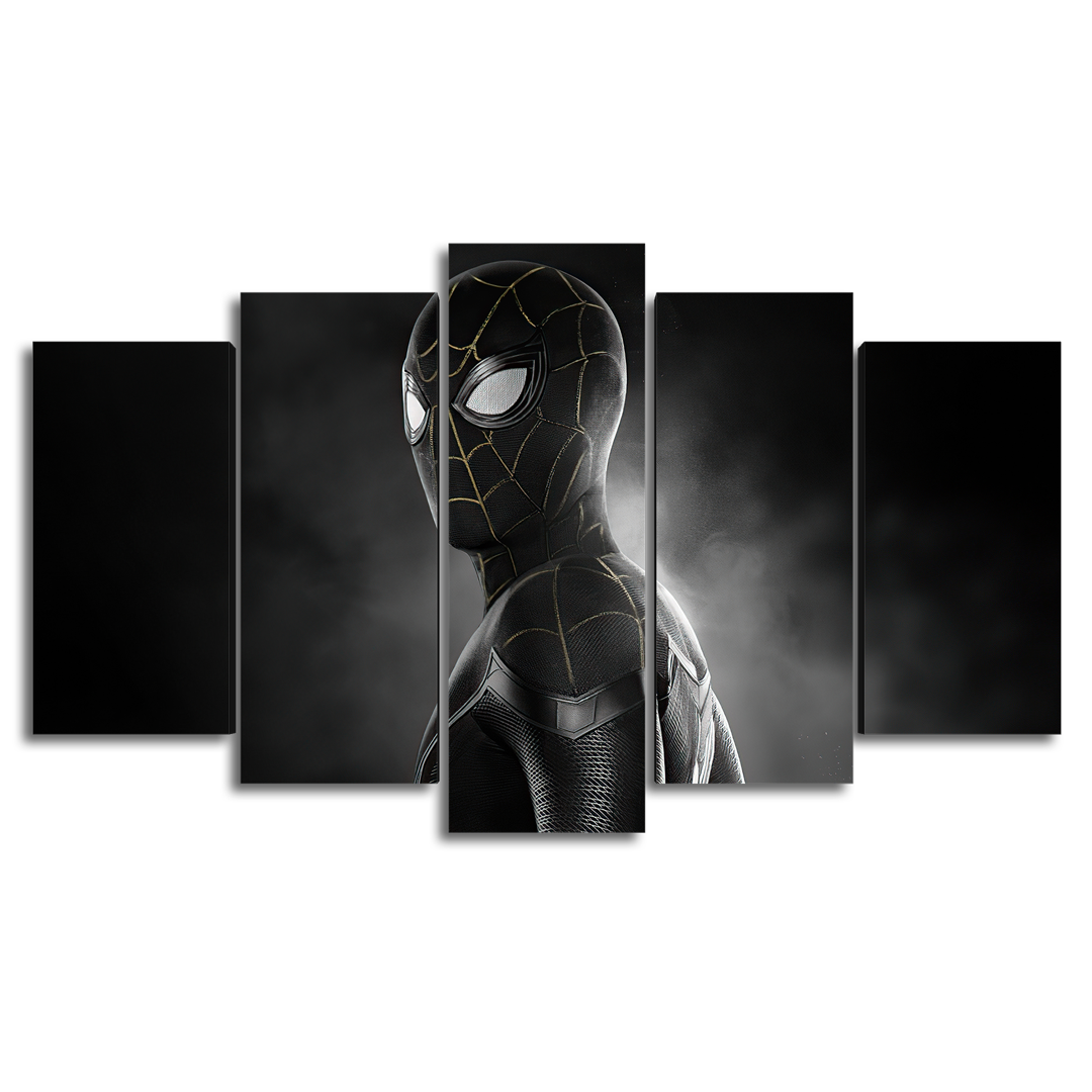 Cuadro Decorativo Spiderman Traje Negro Marvel 100x60cm 5pzs Cuadros MX