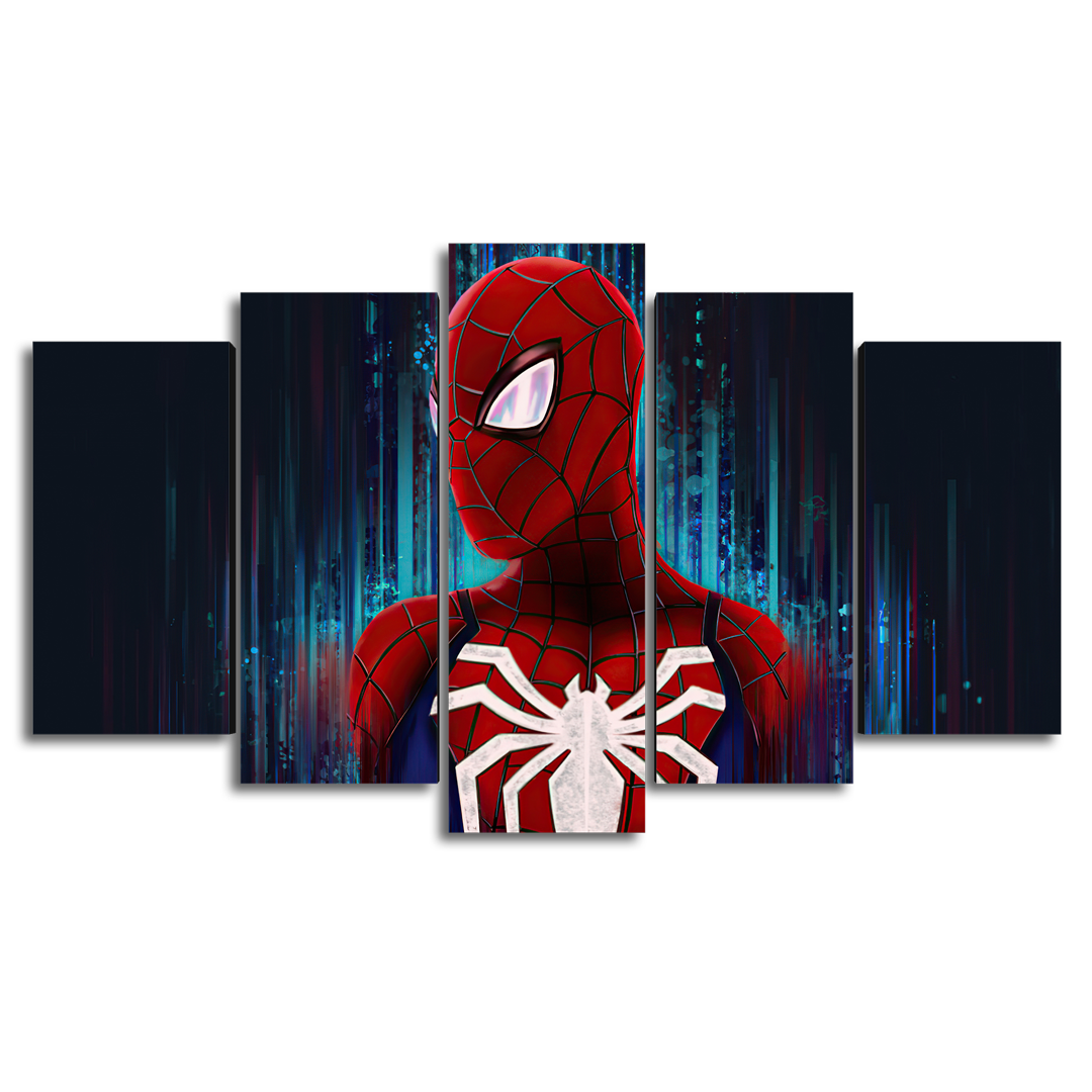 Cuadro Decorativo Spiderman Digital Art Marvel 100x60cm 5pzs Cuadros MX