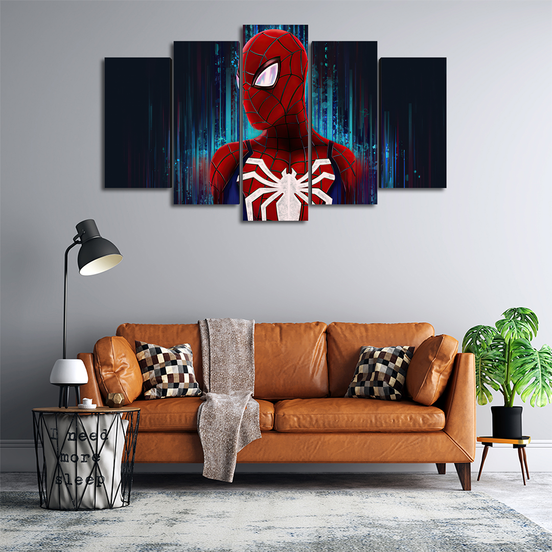 Cuadro Decorativo Spiderman Digital Art Marvel 100x60cm 5pzs Cuadros MX