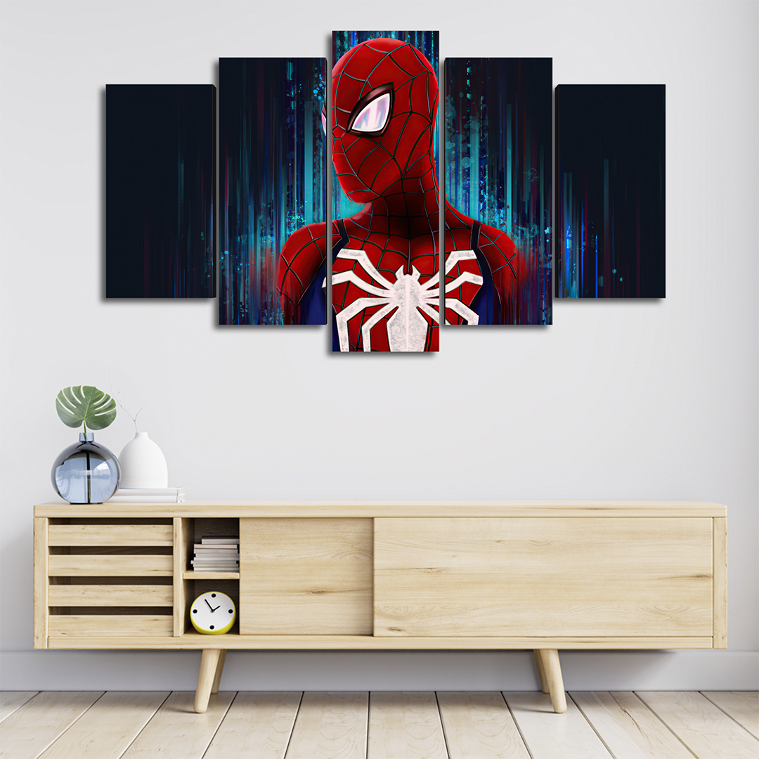 Cuadro Decorativo Spiderman Digital Art Marvel 100x60cm 5pzs Cuadros MX