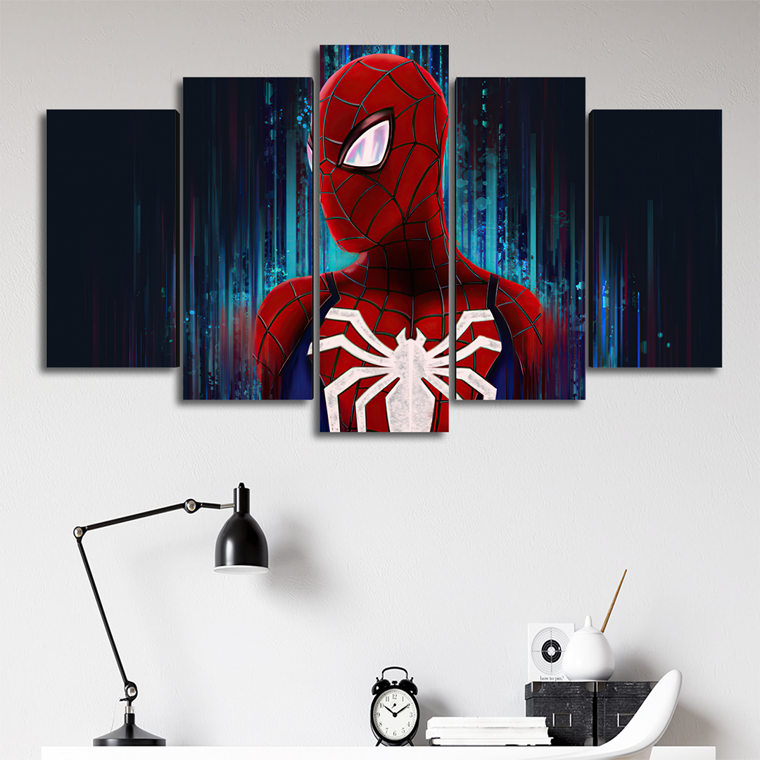 Cuadro Decorativo Spiderman Digital Art Marvel 100x60cm 5pzs Cuadros MX