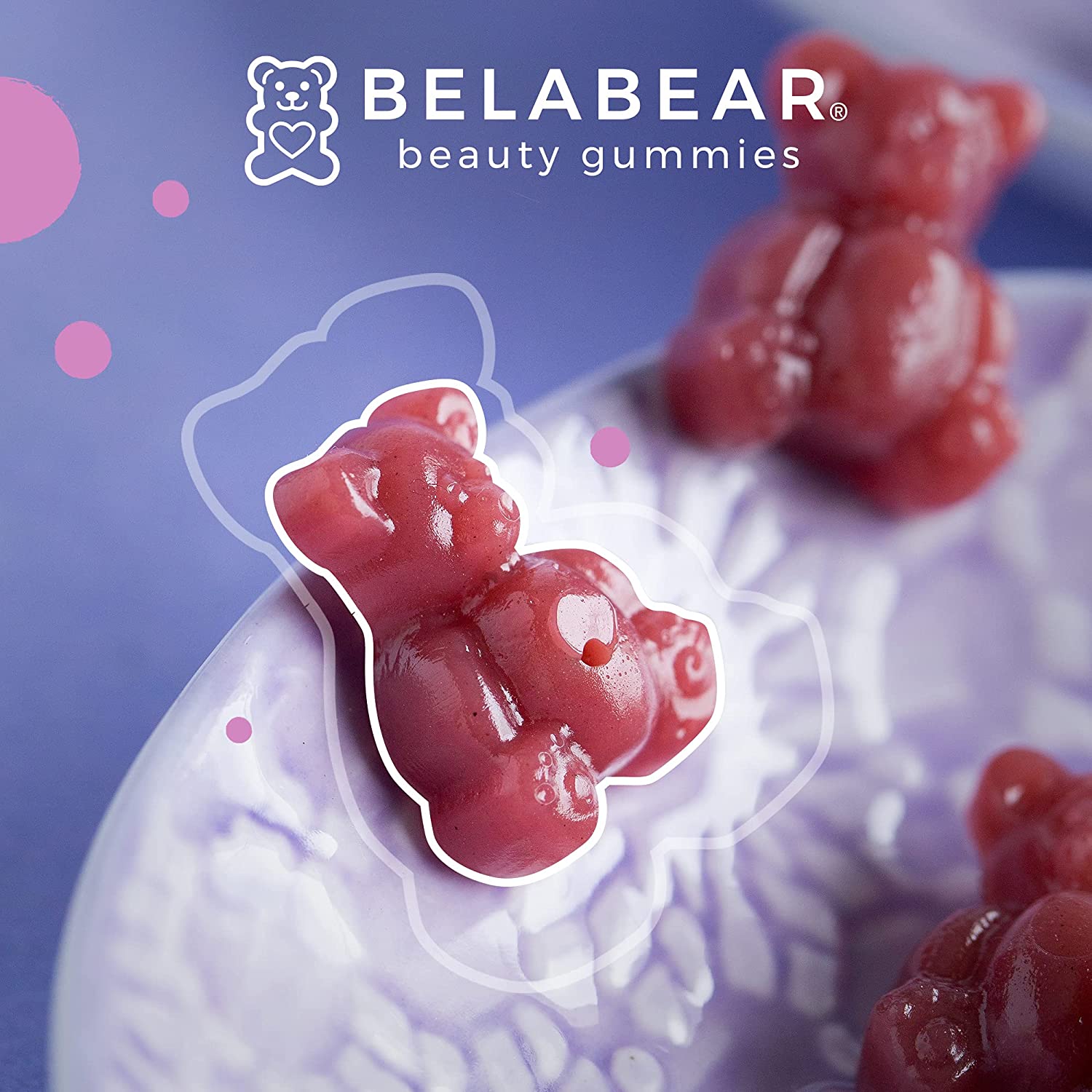 Gomitas Ácido Hialurónico + Colágeno Sabor Frambuesa 100 Gomitas Belabear