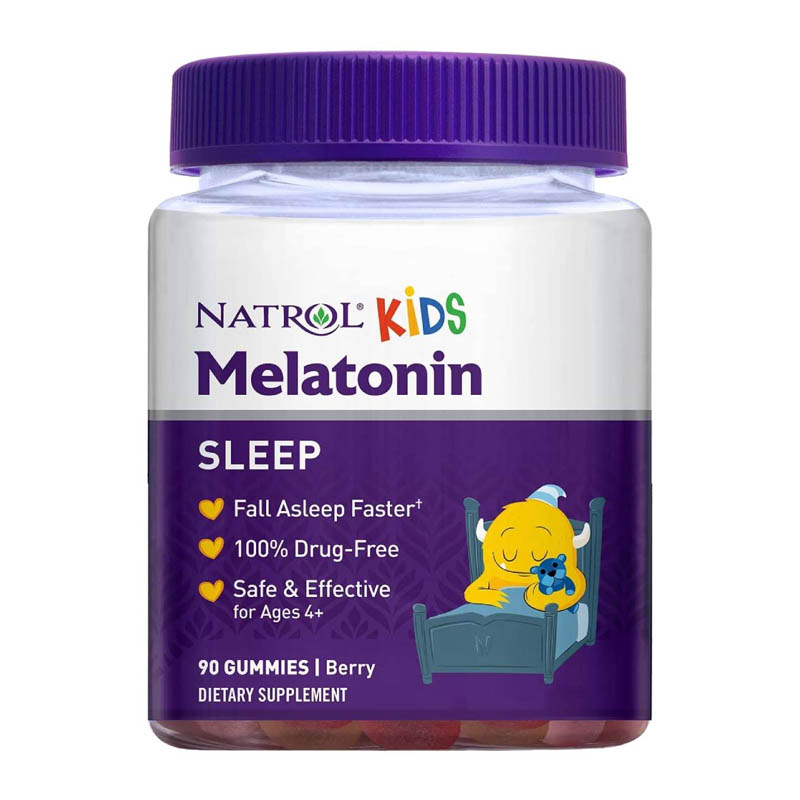 Natrol Melatonina Kids gomitas 1mg  Sleep, Melatonina gomitas para dormir con mezclas botanicas, 100% libre de drogas