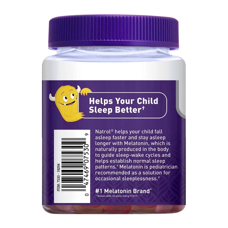 Natrol Melatonina Kids gomitas 1mg  Sleep, Melatonina gomitas para dormir con mezclas botanicas, 100% libre de drogas