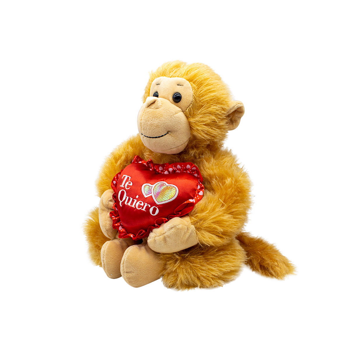 Chango De Peluche Mono San Valentin Con Corazón Amor Amistad 2 Piezas