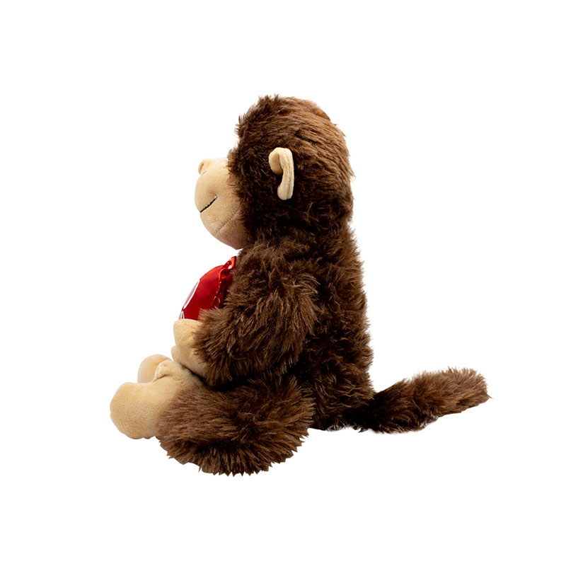 Chango De Peluche Mono San Valentin Con Corazón Amor Amistad 2 Piezas