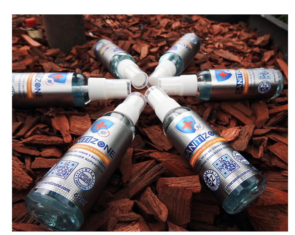 Desinfectante Portátil 60 ml Sanitizone (12 Piezas)