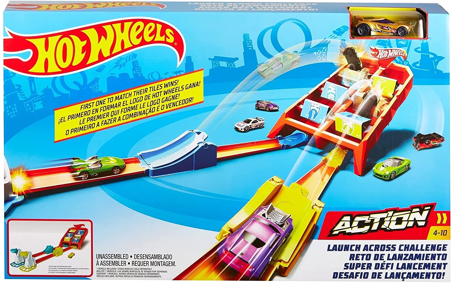 Pista vueltas y choques Hot wheels