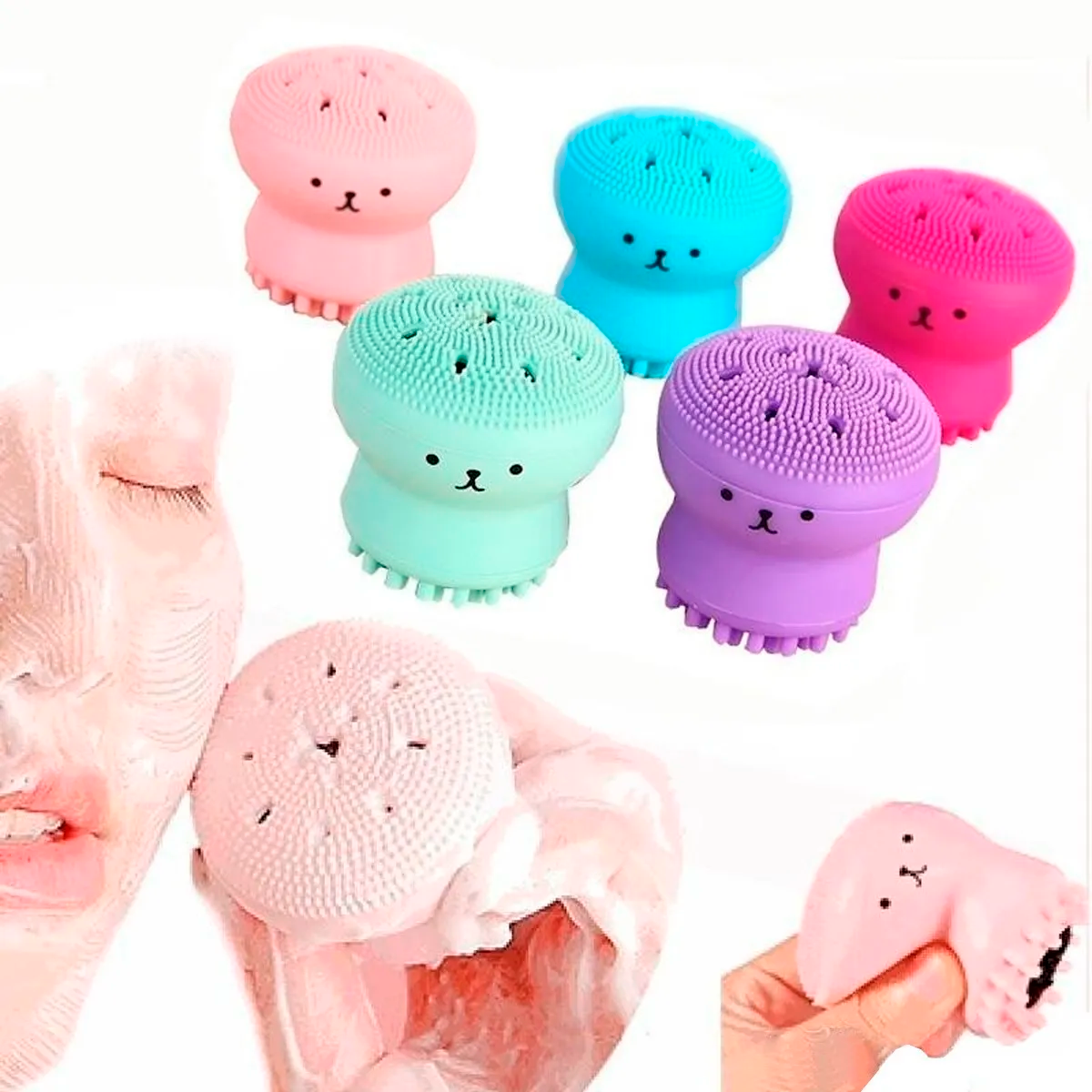 Cepillo Exfoliante Facial Silicona Puntos Negros Masajeador Cepillo Limpiador Facial