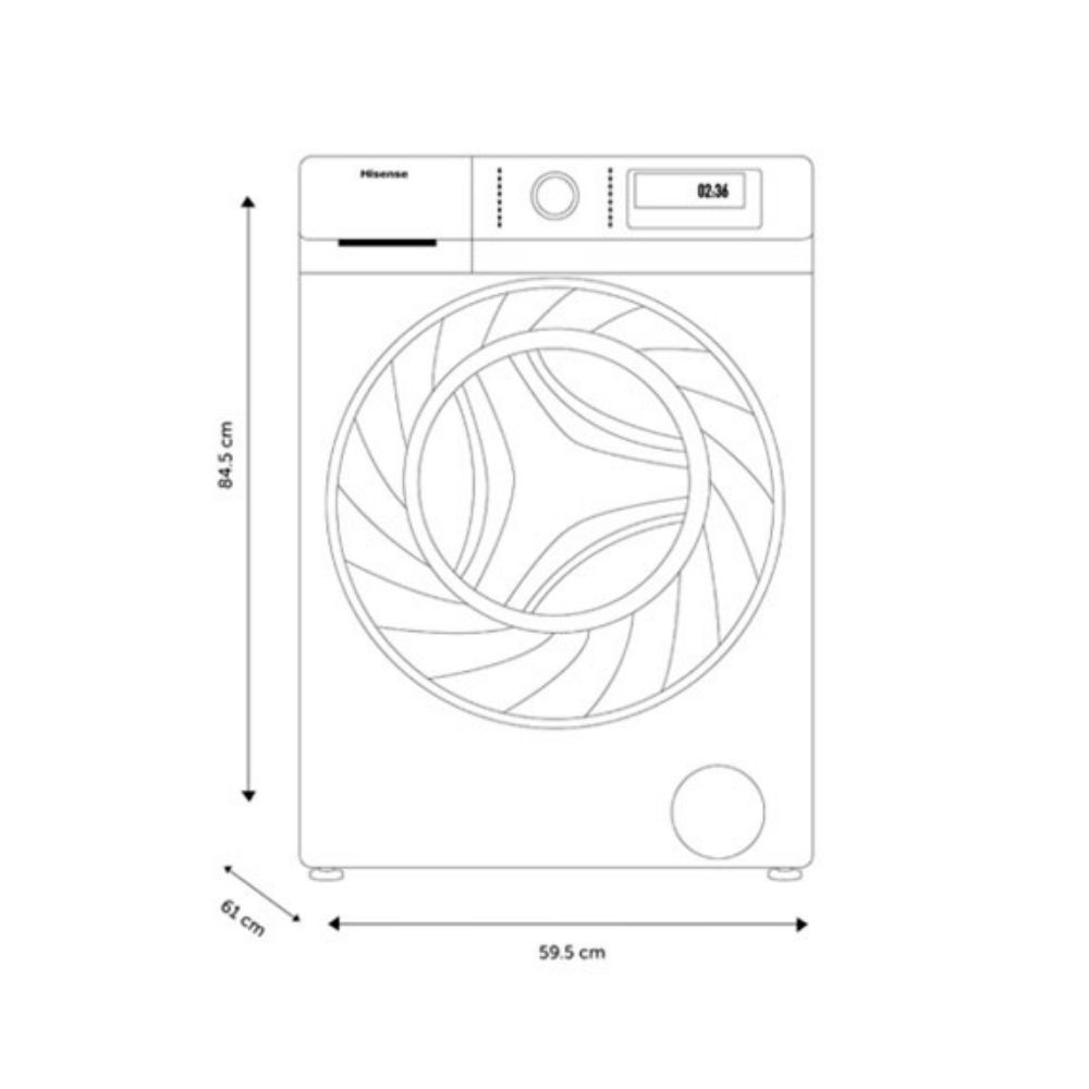 Lavasecadora Hisense Carga Frontal 15 kg Lavado/10 kg Secado modelo  WDQY1514