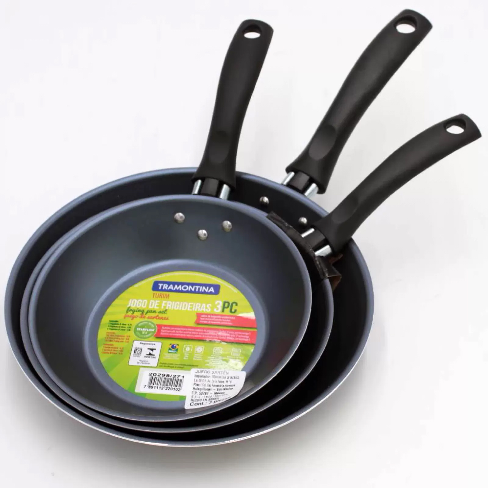 Juego de Sartenes Turim Azul 3pzas Tramontina