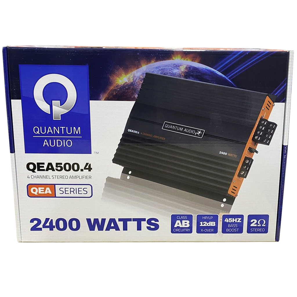 Amplificador Full Range 4 Canales Quantum Audio QEA500.4 2400 Watts Clase AB 2 Ohms
