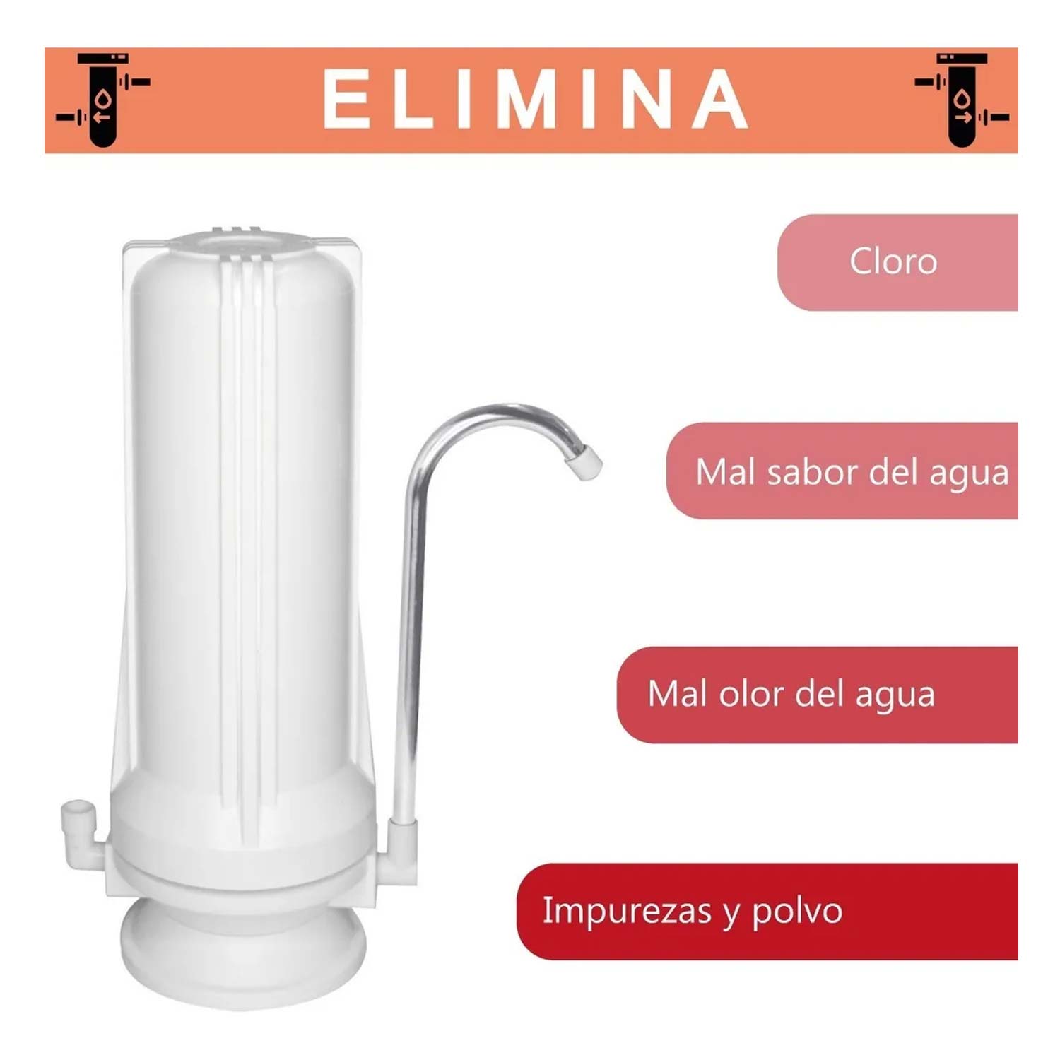 Purificador de Agua Filtro Carbon Activado Sobre Tarja 25 Psi Casa 0.6 Mpa