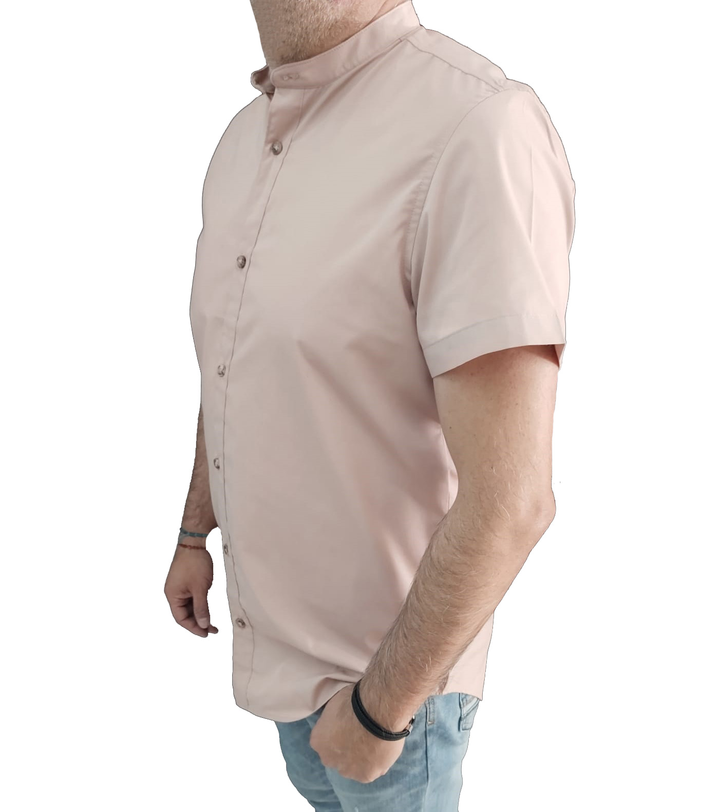 CAMISA CUELLO MAO PALO DE ROSA SAND DOLLAR PARA CABALLERO