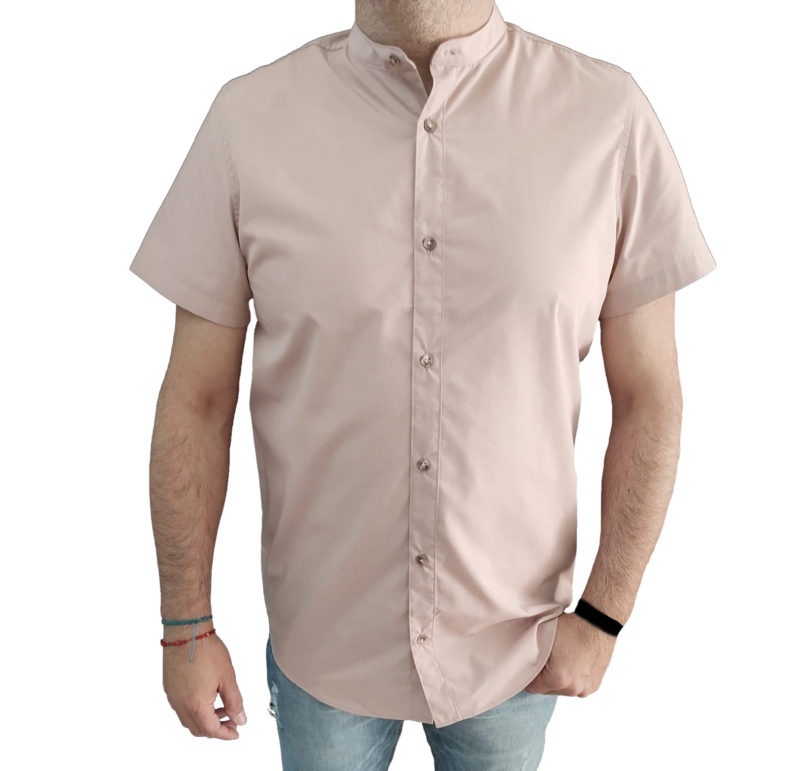 CAMISA CUELLO MAO PALO DE ROSA SAND DOLLAR PARA CABALLERO