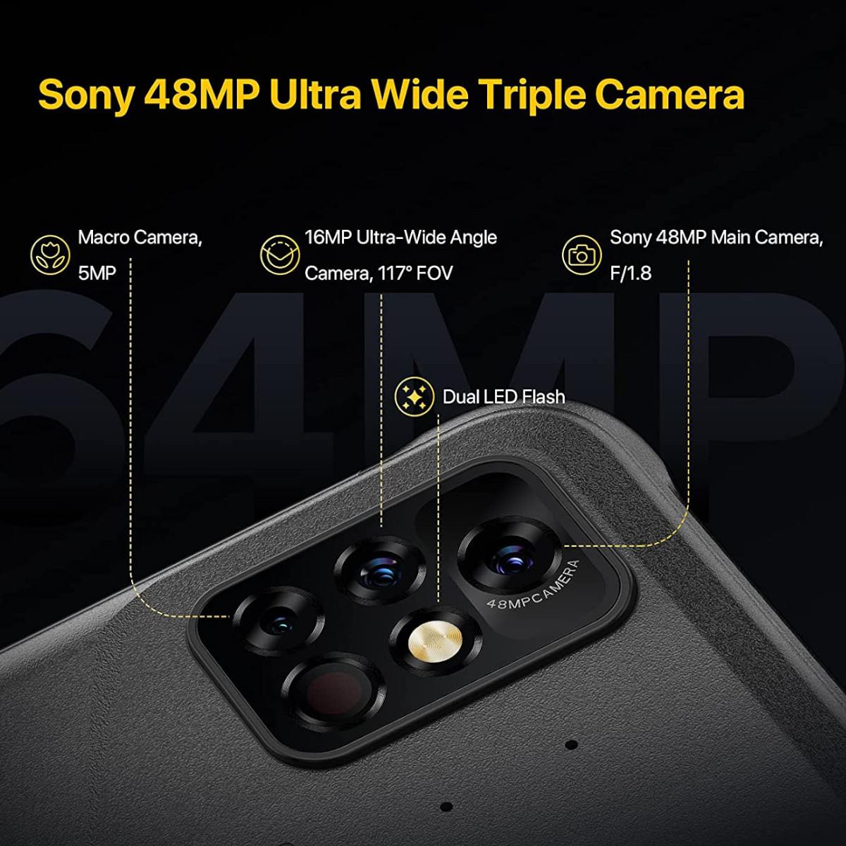 Celular Umidigi Bison Pro 128GB 8GB RAM Dual Global Gris