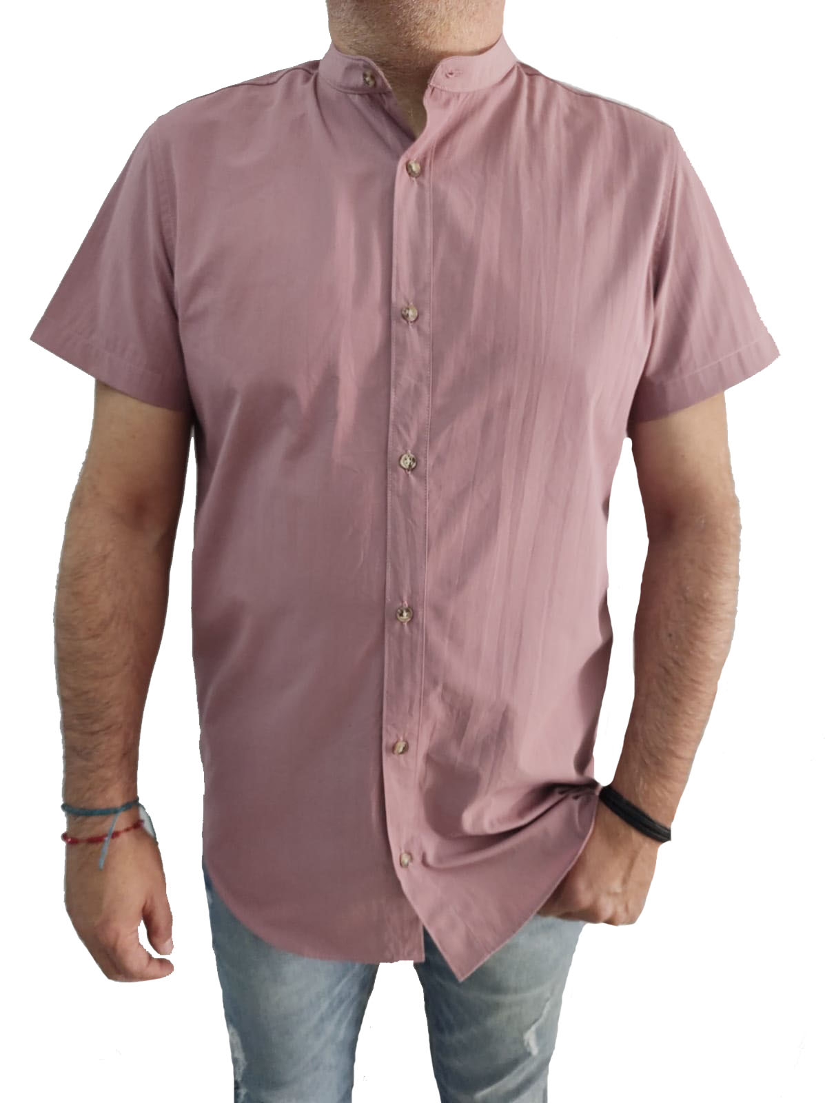 CAMISA CUELLO MAO PALO DE ROSA OSCURO  SAND DOLLAR PARA CABALLERO