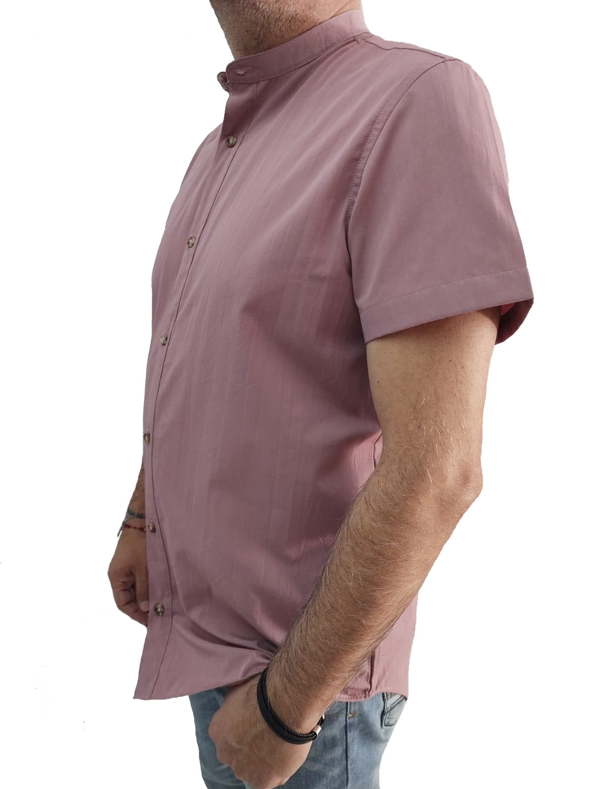 CAMISA CUELLO MAO PALO DE ROSA OSCURO  SAND DOLLAR PARA CABALLERO