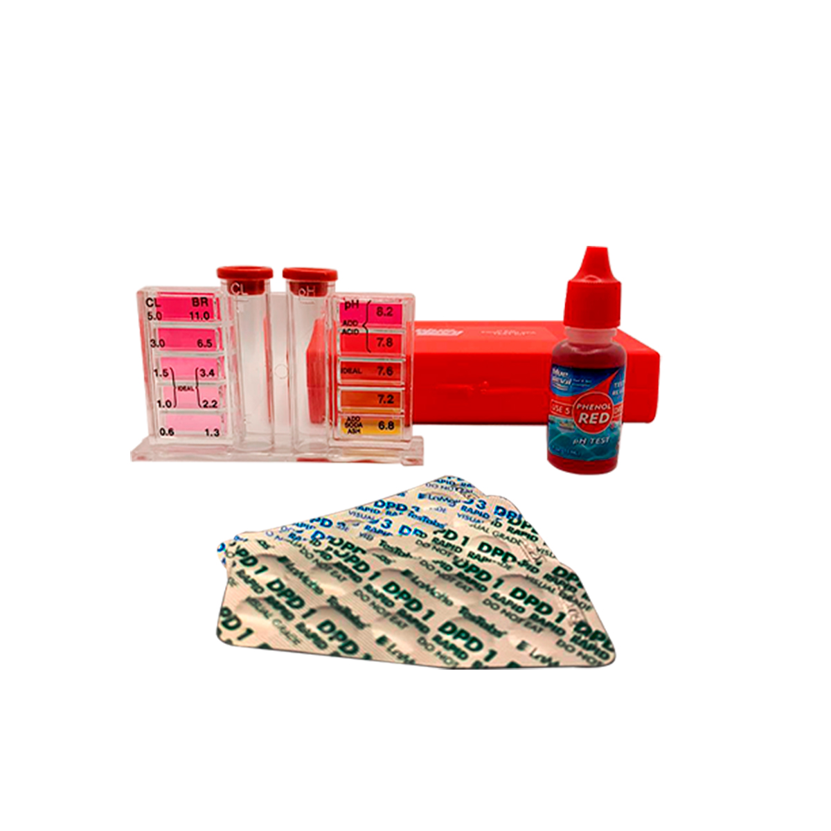 Comparador Colorimetrico DPD de Tres Pasos para calcular el (Cloro, Bromo y Ph) en el agua Blue Devil Modelo: B7223