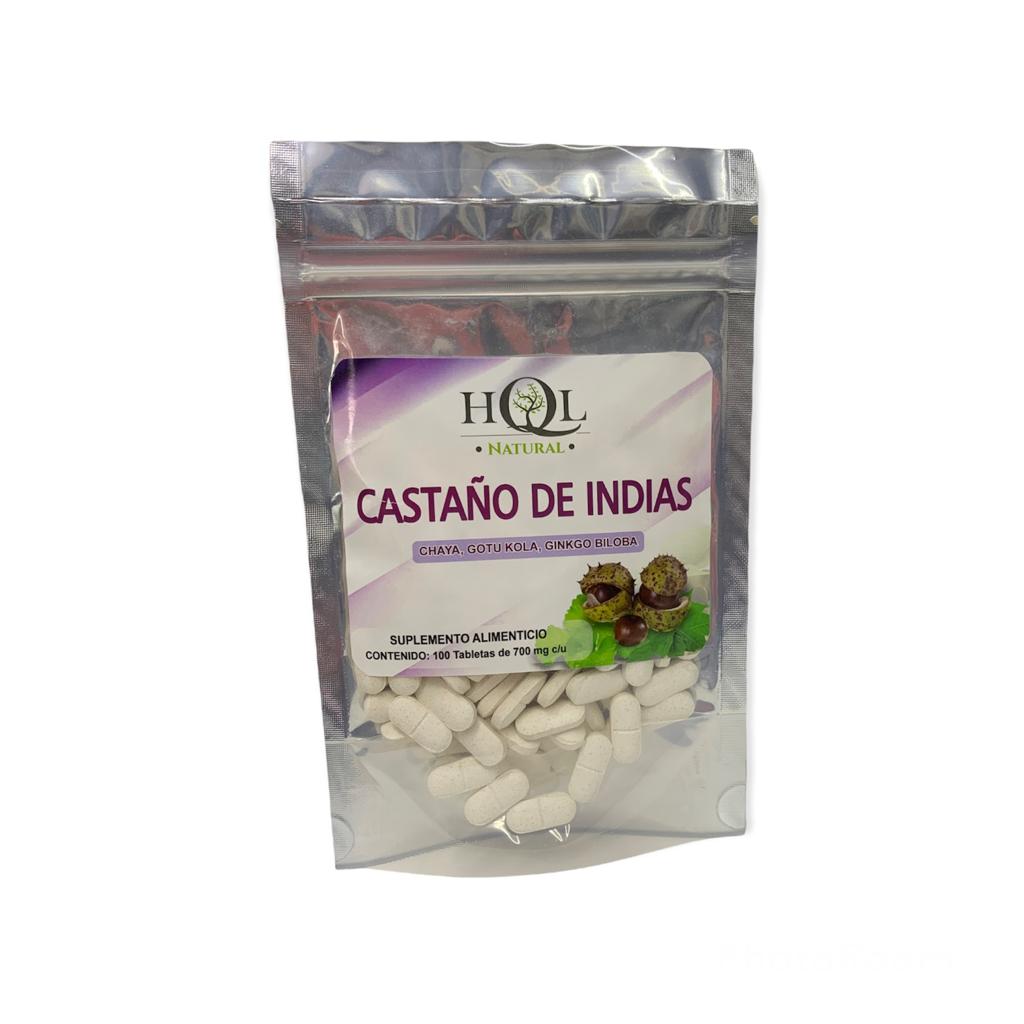 Castaño de Indias, Chaya, Gotu Kola, Ginkgo Biloba 100 tabs 700 mg  HQL.